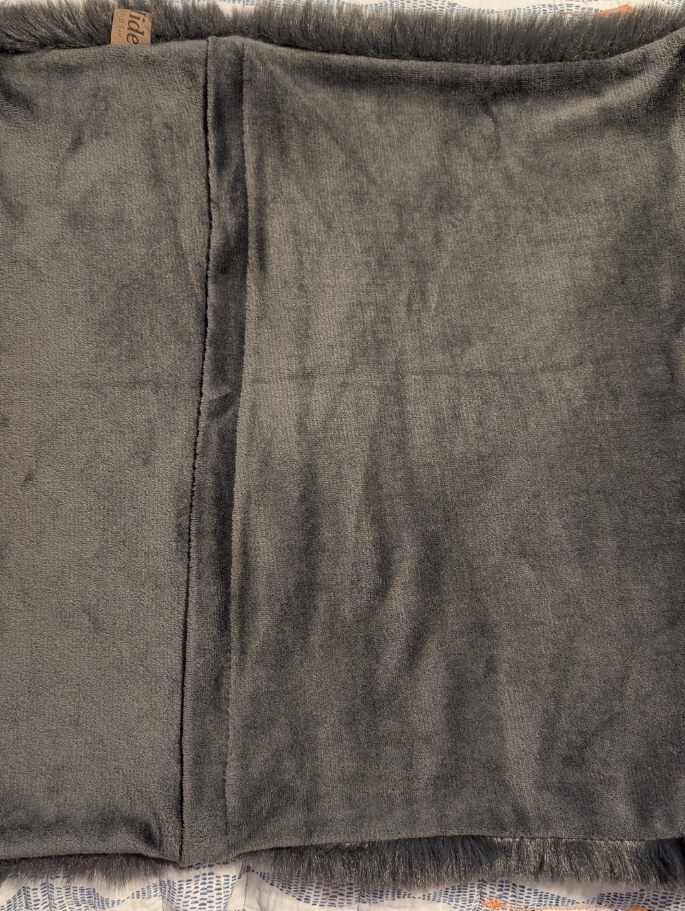 Plush Faux Fur Decorative Shams Pillow Cases - Charcoal Gray - Picture 10 of 10